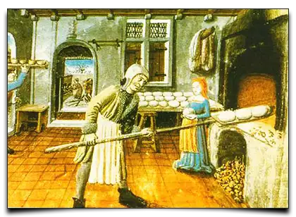 w średniowiecznej piekarni